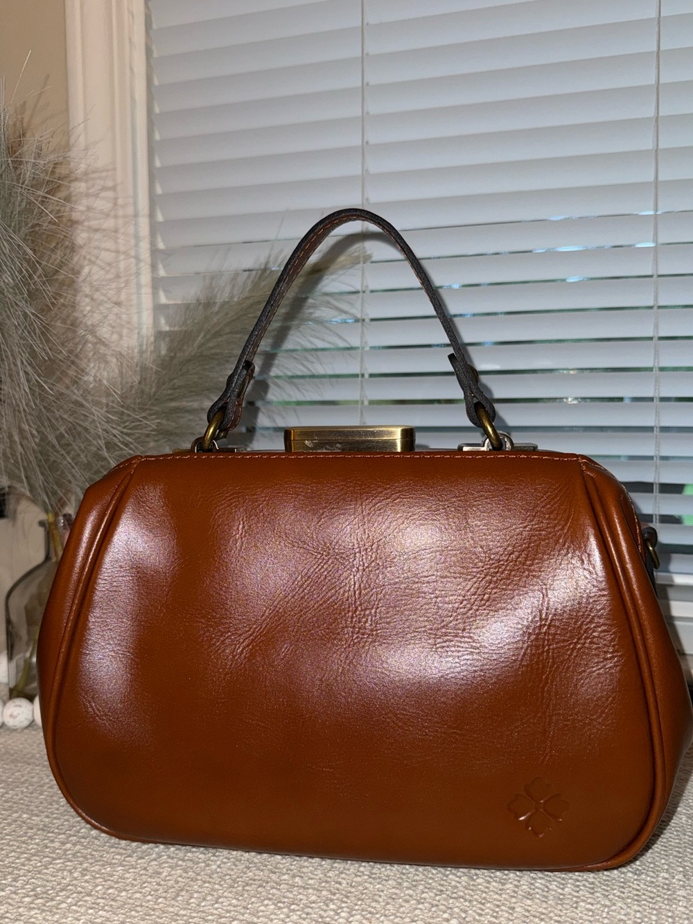 Patricia Nash Gracchi Leather Frame Satchel - Picture 3 of 9